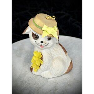 Vintage Bells n' Bows porcelain collectible dog bell by GiftCo Inc